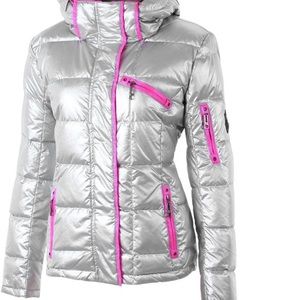 SKEA Metallic Silver/Pink Effie Down Ski Jacket Size 6